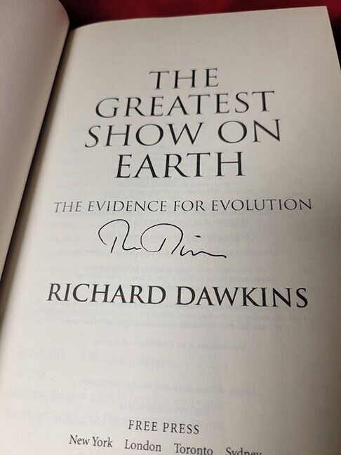 Signed Richard Dawkins The Greatest Show on Earth First Edition/First Printing